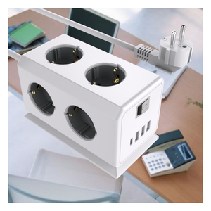 2026 EU Socket Power Strip with 3 <b>USB</b> 1 Type C with Switch Power Cube with Extended 1.5 m <b>Cable</b> Power Sockets - Product Image 2