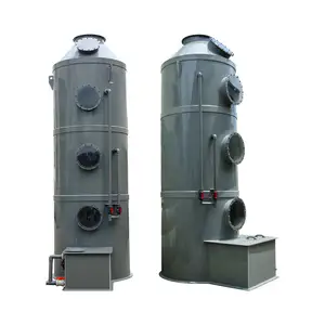 Koleksi Gas Buang PP Penyaring Udara Scrubber Basah Sistem Pengolahan Gas Limbah VOCS Menara Semprot Scrubber Basah untuk Industri Kimia