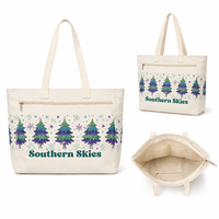 Sac fourre-tout en toile de coton premium, grand format, avec poche avant zippée personnalisée, poignées renforcées, poche intérieure à soufflet large, vente en gros