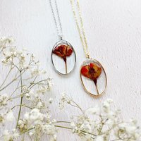 Pendentif floral plante pressée forget-me-not collier de fleurs séchées bijoux en résine de fleurs séchées pour dame