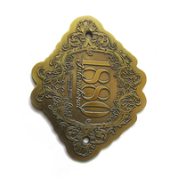 Plaque de nom de pièce/maison en laiton et cuivre antique, gravée sur mesure avec logo, étiquette métallique pour porte de bureau et mobilier
