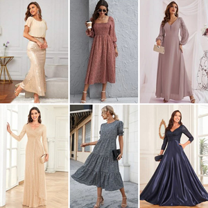 Vestidos de Noche Largos Plisados con Tirantes, Elegantes, Modernos y Sensuales para Mujer, de Segunda Mano, Liquidación al Por Mayor - Product Image 2