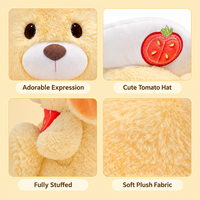 Peluche Souris Fraise avec Oreilles Mobiles, Rembourrage Coton PP, Hauteur 11-30cm, Tissu Coton Doux, Cadeau Enfant & Décoration Maison