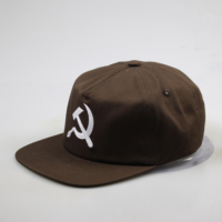 Casquette Snapback en Coton Marron à Visière Plate Style Hip-Hop et Mode avec Boucle Métallique Brodée en Chaîne Verrouillée pour Sports et Activités de Plein Air