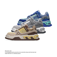 Baskets plateforme tendance pour hommes, chaussures de marche décontractées personnalisées, baskets sportives à semelle épaisse