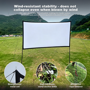 Topleo 120 Inch Wind Resistant Inflatable Portable Outdoor One Person Quick Setup Fabric Floor Rising Projector <b>Screen</b> MN07 Floo - Product Image 3