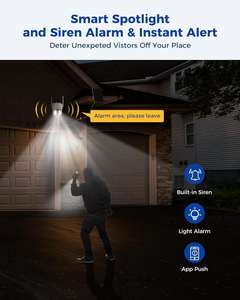 ソーラーパネル 2K 防犯カメラ 屋外 ワイヤレス バッテリーカメラ パンチルト 360° 4G WiFiカメラ スポットライト付き カラービジョン - Product Image 6