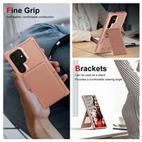 Étui de téléphone pour Samsung Galaxy S26 Ultra avec porte-cartes et support, en similicuir de luxe, compatible S25 Plus S24 S23 S22 Note20 A33 A56