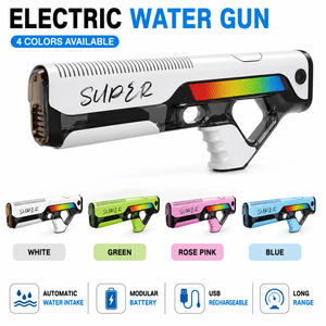 Pistola de Agua Eléctrica Autocebante de Alta Potencia con LED <span class=keywords><strong>Recargable</strong></span>, Juguete de Verano para Exteriores, Piscina, Playa y Jardín - Product Image 3