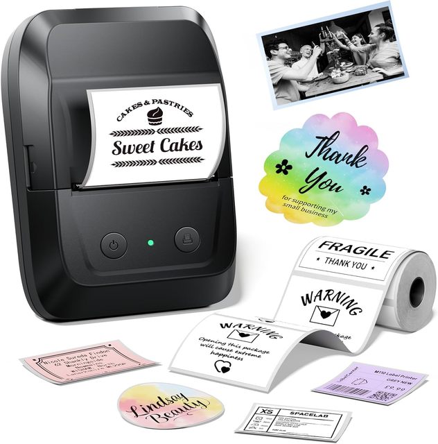 A42 Label Printer Desktop Label Maker with High-Speed Support Smartphone PC Thermal Label Maker for Small Business Home Office