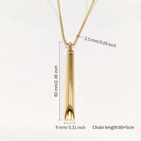 Cadeau personnalisé Outil de respiration en acier inoxydable Soulagement calmant Méditation Stress Anxiété Consciente Respiration Sifflet Collier