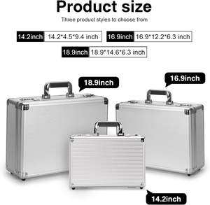 Boîte de rangement organisatrice - 14,2 x 9,4 x 4,5 pouces, boîtes de rangement portables moyennes avec serrures à double combinaison pour passeports - Product Image 2