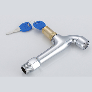 <span class=keywords><strong>Robinet</strong></span> mural antivol en laiton blanc avec serrure G1/2 et <span class=keywords><strong>clé</strong></span> pour lavabo et machine à laver - Product Image 5