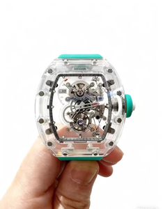 High-quality Full Transparent Crystal <b>Skeleton</b> <b>Automatic</b> <b>Watch</b> With White Rubber Strap - Product Image 4