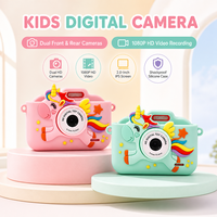 Kamera Foto Anak Mini 1080P HD Kamera Ganda dengan Casing Silikon Filter Kreatif Permainan Puzzle untuk Anak-anak Kamera 28MP Mainan Anak