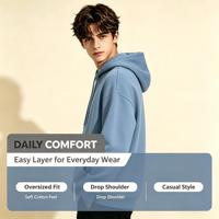 Sudadera con Capucha Extra Grande para Hombre, 100% Algodón, 550 g/m², con Logotipo Bordado en 3D, Personalizable para Pedidos al por Mayor