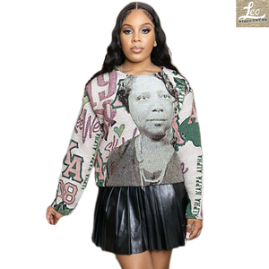 Custom Tapestry <strong>Hoodie</strong> Woven Wearable Blanket <strong>Hoodie</strong> Women's Outerwear Girl Oversized Vintage Sorority pink Green Hoodies - Product Image 4