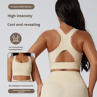 Soutien-gorge de sport antichoc haute performance pour femme, avec maintien latéral, dos nageur, en nylon et élasthanne, modèle FY-D-201
