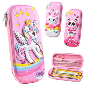 Étui à crayons 3D pour enfants, mignon, kawaii, licorne, en EVA, pour les filles d'école, papeterie, sacs à crayons - Product Image 1