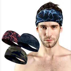 Faixa de cabeça elástica masculina para treino, faixas de suor para yoga, para mulheres e homens