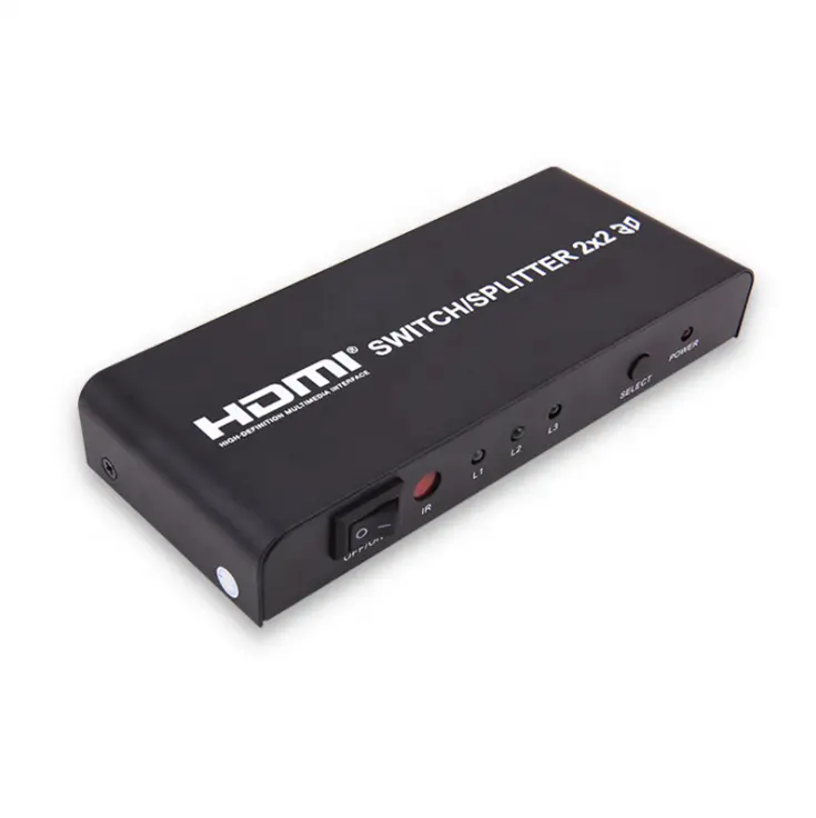 Pabrik OEM Kustom OEM 1080P HDMI Matrix Switch 1,3b 2X2 Splitter Switch Mendukung 3D dengan Kabel 1M AWG26