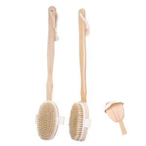 Semplice e Graziosa Spazzola Esfoliante Ovale in Legno con Setole Naturali di Cinghiale, Design Staccabile <span class=keywords><strong>per</strong></span> Rimuovere <span class=keywords><strong>la</strong></span> Polvere e <span class=keywords><strong>per</strong></span> l'Uso in Bagno - Product Image 1