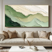 Peinture acrylique abstraite purement artisanale, paysage marin, toile décorative pour fond de canapé de salon, série de couleurs Morandi, peinture Dafen RH