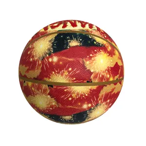 Custom Printed Pattern Size 7 Street Promotional Suppliers Super-fine Cattle Hide Basketball In China