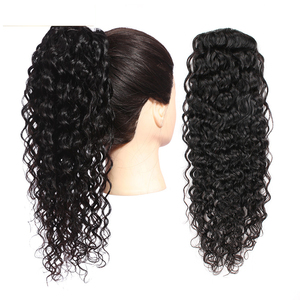 Kbeth humanos extensiones de cola de caballo de pelo Yaki Afro rizado Cola de Caballo de pelo humano <span class=keywords><strong>Natural</strong></span> Color negro - Product Image 2