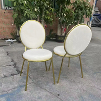 Chaise de salle à manger de luxe européenne du fabricant, design dossier rond en velours, structure en métal massif pour la maison et l'hôtel