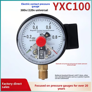 מד לחץ מגע חשמלי YXC-100 עמיד בפני זעזועים עם סיוע מגנטי -0.1-2.4MPa אחריות לשנה אחת לחץ מיוחד למשאבת כיבוי אש - Product Image 4