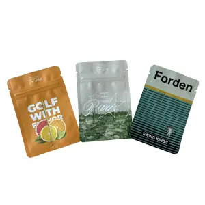 Custom 3 Side Seal Food Packaging Custom zipper lock bag aluminum foil bags for herbal smoking incense 1g 3g ziplock tobacco bag