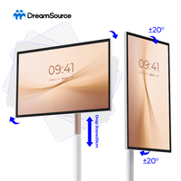 Moniteur portable 21,5/27/32 pouces 1080p 4K avec écran tactile, support et roulettes, TV intelligente sur roues, hauteur et angle réglables
