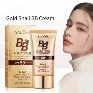 Wholesale 40g High-Power Sunscreen SPF 50 Non-Greasy Gold Snail BB Cream Lightweight Sunscreen Concealer 2 in 1