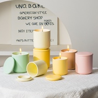 Boîte cadeau avec logo personnalisé, bougie aromatique en céramique haut de gamme, décoration intérieure artisanale, pot à bougie en céramique, récipient