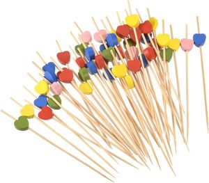 Selecciones de cóctel de bambú, <span class=keywords><strong>pinchos</strong></span> de frutas decorativos multicolores, palillos de bambú para bebidas, pasteles, <span class=keywords><strong>tapas</strong></span>, aperitivos, canapés, fiesta - Product Image 4