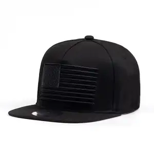 uomini s cappelli di snapback piatto Suppliers-Commercio all'ingrosso personalizzato 6 pannello 100% cotone cappello berretto da Baseball nero in bianco ricamo berretto da Baseball
