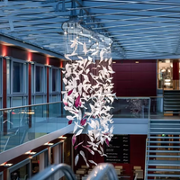 Lampe suspendue décorative moderne en feuille de verre de Murano pour lampe suspendue dans le hall de l'hôtel et de la villa