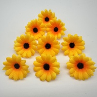 Vente en gros de têtes de tournesol de 2,5 à 14 cm, accessoires de fleurs artificielles en tissu de soie pour la décoration de la maison