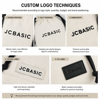 Jcbasic bonne qualité Logo personnalisé Portable réutilisable imprimé cadeau toile coton Double chaîne sac à main poussière sac à cordon