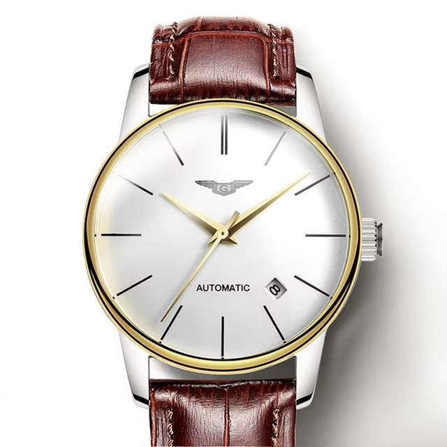 GUANQIN GJ16032-Y Mechanical Reloj Genuine Leather Waterproof Simple Business Men's Ultra-thin Fully Automatic Male Watch