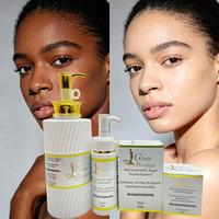 Ensemble de soins de la peau au glutathion avec logo personnalisé, crème anti-âge pour le visage, sérum éclaircissant, lotion pour le corps, ensemble complet de soins de la peau