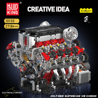 Mould King 10130 MOC City F488 V8 Engine, Juego Creativo de Construcción, Modelo de Exhibición, Regalo de Navidad para Adultos, 2718 Piezas, Juego de Bloques de Construcción