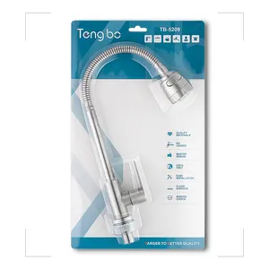 TB-5209 304 acciaio inossidabile torneira de cozinha keran rubinetti flessibili a foro singolo rubinetto dell'acqua fredda per lavello da cucina del bagno