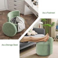 Fauteuil d'appoint pivotant à 360 degrés moderne, rembourré en mousse, avec rangement, ottoman, revêtement en velours, baril, salon, salle de maquillage, chambre à coucher