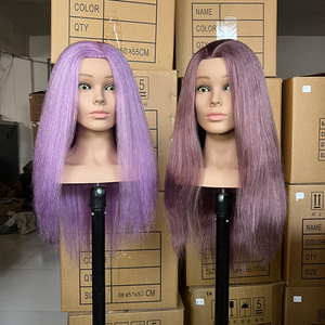 Tête de mannequin en cheveux humains à 100% avec épaules, pour la formation en cosmétologie et en <span class=keywords><strong>coiffure</strong></span>, tête de mannequin pour perruque - Product Image 3