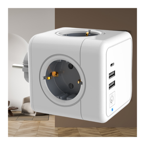 ปลั๊กไฟแบบยุโรปสไตล์ใหม่ปี 2026 พร้อมปลั๊กพกพาแบบ Power Cube Type F 4 ช่องเสียบ EU พร้อมพอร์ต USB 2 ช่อง และพอร์ต Type C 1 ช่อง - Product Image 2