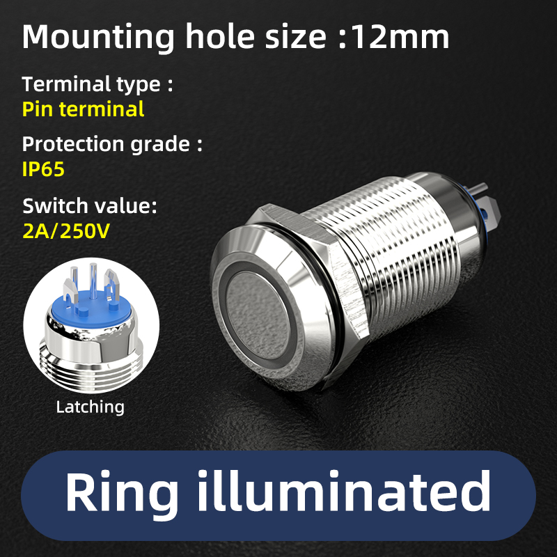 Tête LED annulaire 12 mm| Verrouillage