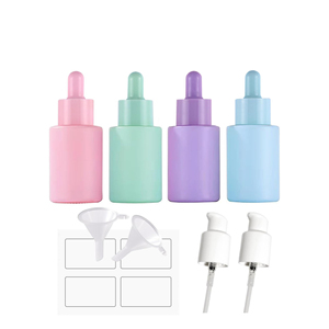 ขวดแก้วหยดสีชมพู ฟ้า เหลืองอำพัน สำหรับบรรจุเซรั่มบำรุงผิว น้ำมันหอมระเหย เป็นมิตรกับสิ่งแวดล้อม รีไซเคิลได้ ปรับแต่งโลโก้ได้ - Product Image 1