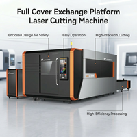 Découpeuse laser industrielle CNC automatique à double table entièrement encastrée pour tôles d'acier au carbone